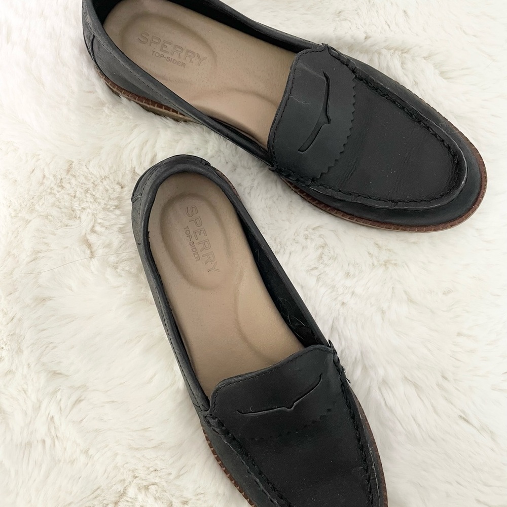 Sperry Women’s Top Sider black loafers size 6.5